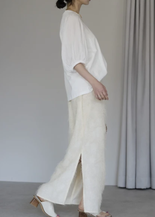 お袖ふんわりプリーツ5分袖Tシャツ