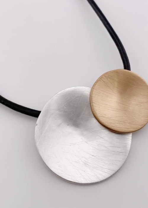 gold×silverプレートネックレス