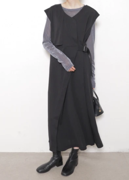 トレンチ風ジャンバースカート