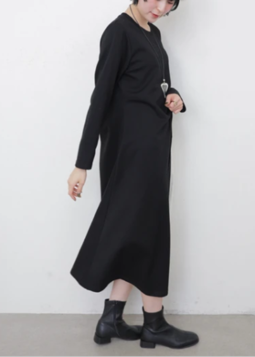 サイドニットレース 配色アシンメトリー ワンピース　