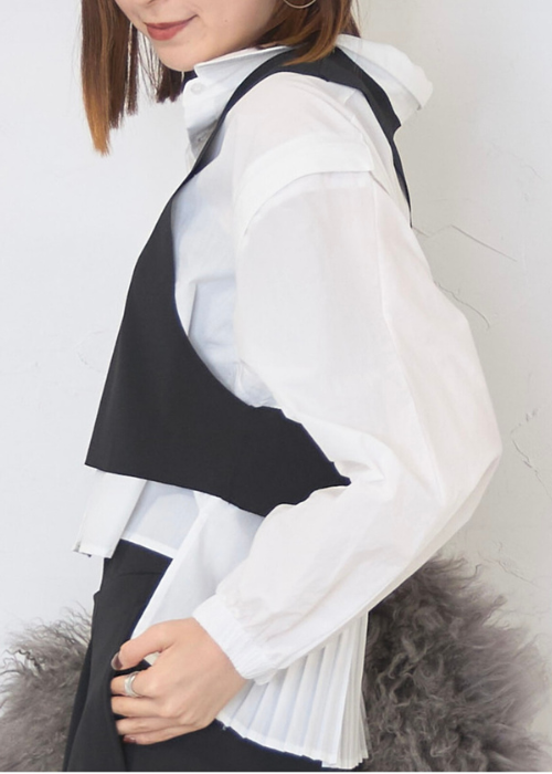 変形ベスト　カットジョーゼットセットアップ