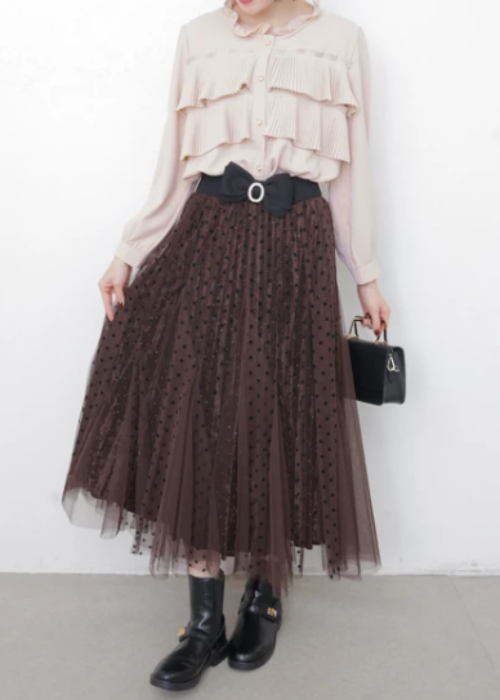 フリルプリーツブラウス