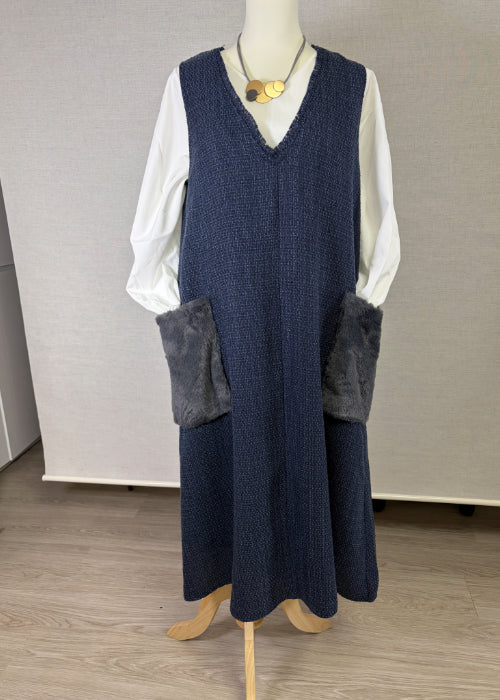 ファーポケットツィードジャンパースカート