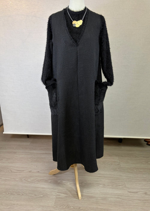 ファーポケットツィードジャンパースカート