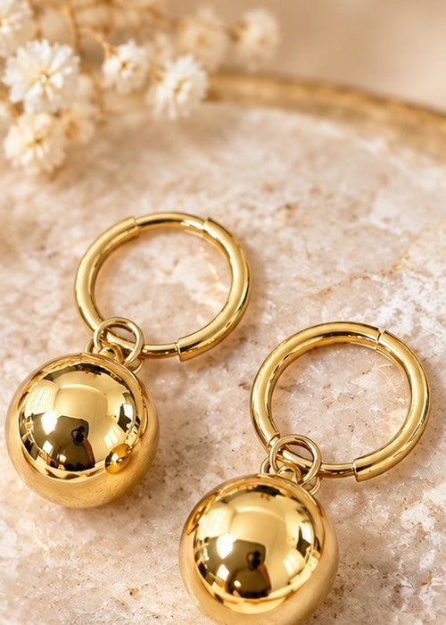 きらめくgoldボールフープピアス（アレルギー対応）