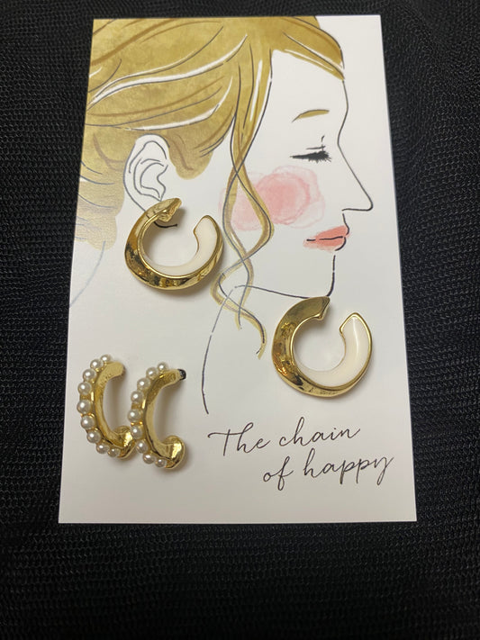 White×goldピアス（2個セット）