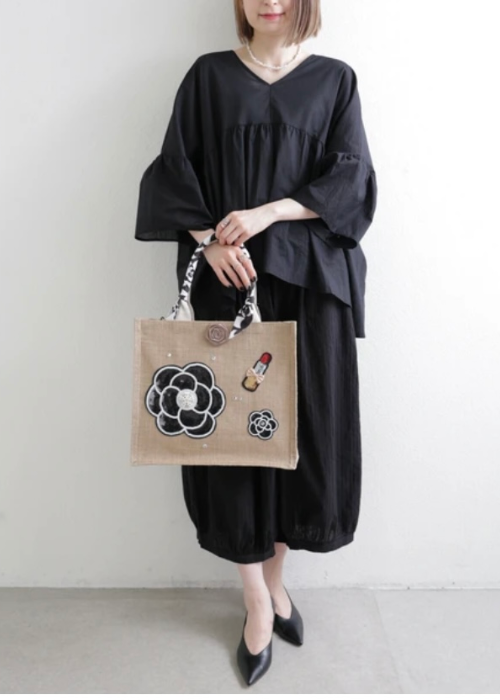 麻　ボックス型バック